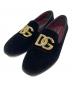 DOLCE & GABBANA（ドルチェ＆ガッバーナ）の古着「DGベルベットローファー」｜ブラック