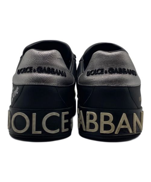 DOLCE & GABBANA（ドルチェ＆ガッバーナ）DOLCE & GABBANA (ドルチェ＆ガッバーナ) 1984 レザー ローカットスニーカー ブラック サイズ:8の古着・服飾アイテム