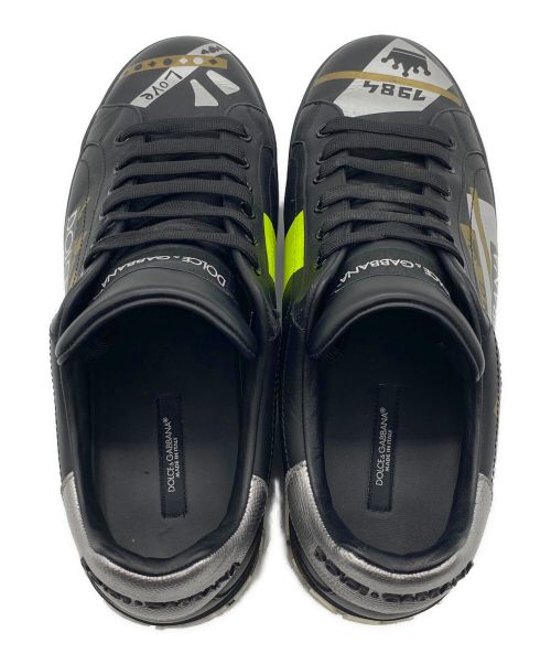 DOLCE & GABBANA（ドルチェ＆ガッバーナ）DOLCE & GABBANA (ドルチェ＆ガッバーナ) 1984 レザー ローカットスニーカー ブラック サイズ:8の古着・服飾アイテム