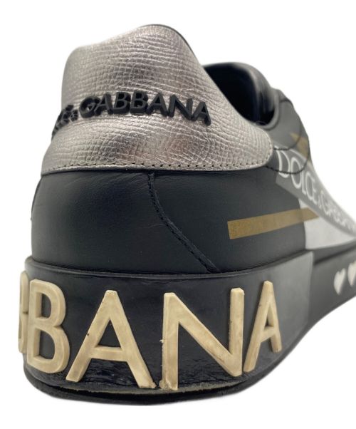 DOLCE & GABBANA（ドルチェ＆ガッバーナ）DOLCE & GABBANA (ドルチェ＆ガッバーナ) 1984 レザー ローカットスニーカー ブラック サイズ:8の古着・服飾アイテム