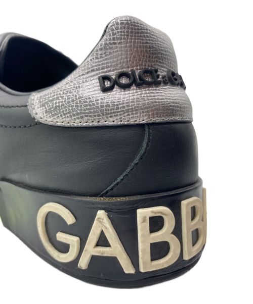 DOLCE & GABBANA（ドルチェ＆ガッバーナ）DOLCE & GABBANA (ドルチェ＆ガッバーナ) 1984 レザー ローカットスニーカー ブラック サイズ:8の古着・服飾アイテム