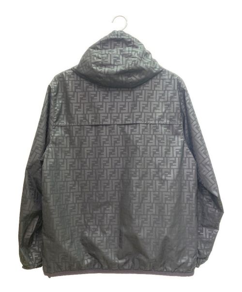 FENDI（フェンディ）FENDI (フェンディ) K-WAY (ケイウェイ) FFロゴ ズッカ柄 リバーシブル ナイロンジャケット ブラック サイズ:Mの古着・服飾アイテム