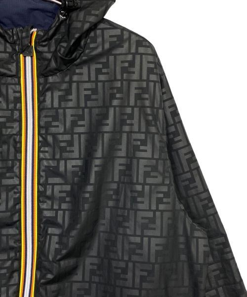 FENDI（フェンディ）FENDI (フェンディ) K-WAY (ケイウェイ) ズッカ柄ナイロンジャケット ブラック サイズ:Mの古着・服飾アイテム