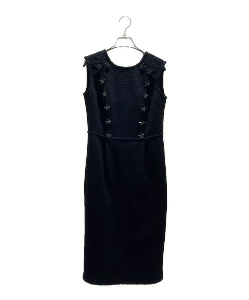 CHANEL（シャネル）CHANEL (シャネル) スターココマークボタンツイードワンピース ブラック サイズ:34の古着・服飾アイテム