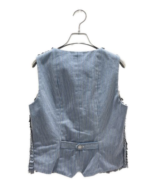 CHANEL（シャネル）CHANEL (シャネル) ストライプフリルジレベスト ブルー×グレー サイズ:38の古着・服飾アイテム