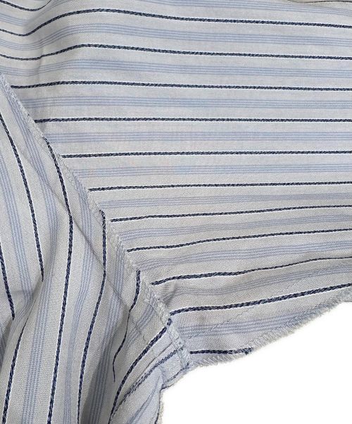 CHANEL（シャネル）CHANEL (シャネル) 比翼ストライプカフスボタンシャツ ブルー×ホワイト サイズ:36の古着・服飾アイテム