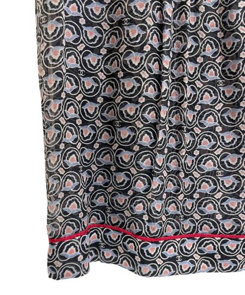 CHANEL（シャネル）CHANEL (シャネル) 総柄レースノースリーブワンピース ブラック×レッド サイズ:36の古着・服飾アイテム