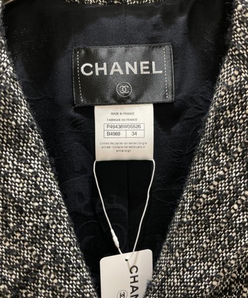 CHANEL（シャネル）CHANEL (シャネル) カフスレイヤードツイードセットアアップ グレー サイズ:34/38の古着・服飾アイテム