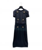 CHANELシャネル）の古着「グリポワボタンショートスリーブドレス」｜ブラック