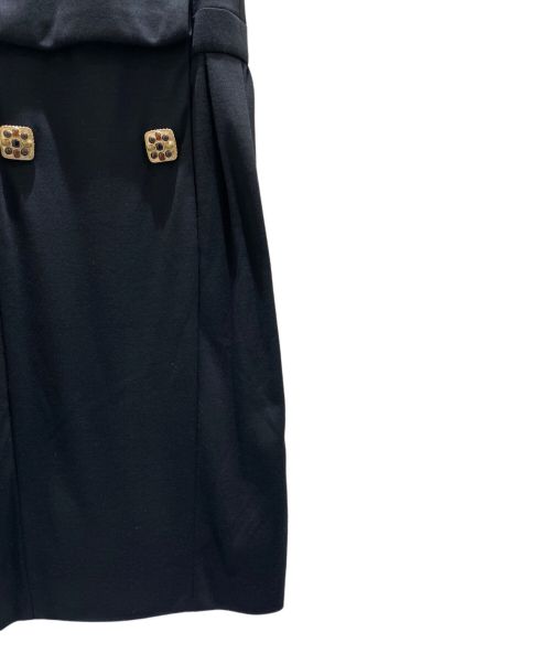 CHANEL（シャネル）CHANEL (シャネル) グリポワボタンショートスリーブドレス ブラック サイズ:36の古着・服飾アイテム