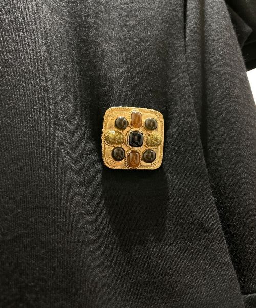CHANEL（シャネル）CHANEL (シャネル) グリポワボタンショートスリーブドレス ブラック サイズ:36の古着・服飾アイテム