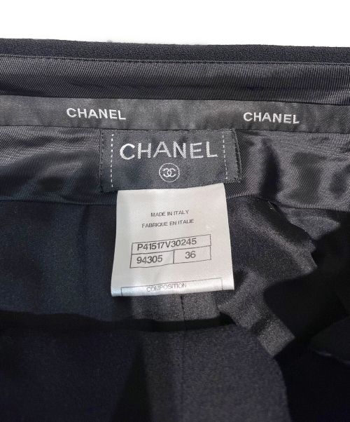 CHANEL（シャネル）CHANEL (シャネル) グリポワストレートパンツ ブラック サイズ:36の古着・服飾アイテム