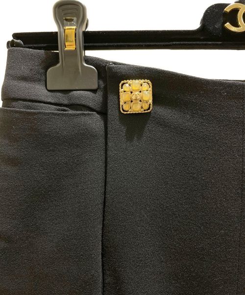 CHANEL（シャネル）CHANEL (シャネル) グリポワストレートパンツ ブラック サイズ:36の古着・服飾アイテム