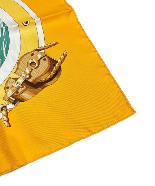 HERMES（エルメス）HERMES (エルメス) カレ90 BELLES AMURES 帆の美学 イエロー サイズ:90の古着・服飾アイテム