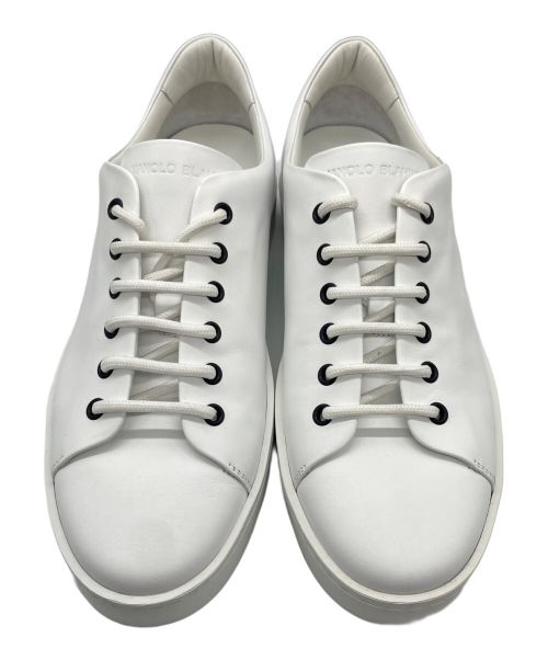 Manolo Blahnik（マノロ ブラニク）Manolo Blahnik (マノロブラニク) SEMANADO セマナド レザー ローカットスニーカー ホワイト サイズ:8の古着・服飾アイテム
