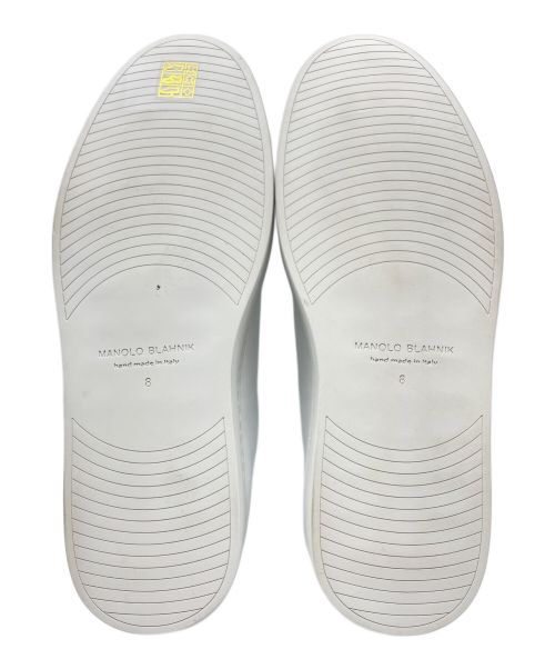 Manolo Blahnik（マノロ ブラニク）Manolo Blahnik (マノロブラニク) SEMANADO セマナド レザー ローカットスニーカー ホワイト サイズ:8の古着・服飾アイテム
