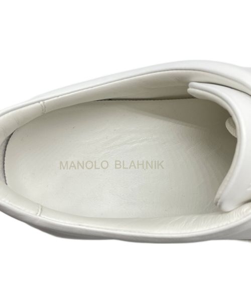 Manolo Blahnik（マノロ ブラニク）Manolo Blahnik (マノロブラニク) SEMANADO セマナド レザー ローカットスニーカー ホワイト サイズ:8の古着・服飾アイテム