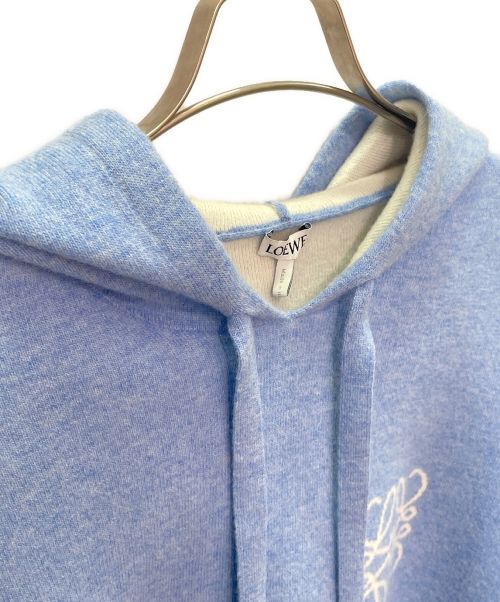 LOEWE（ロエベ）LOEWE (ロエベ) アナグラム ニットパーカー スカイブルー サイズ:Mの古着・服飾アイテム