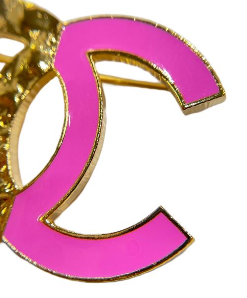 CHANEL（シャネル）CHANEL (シャネル) バイカラー ココマーク ロゴブローチ ピンク×ゴールド サイズ:-の古着・服飾アイテム