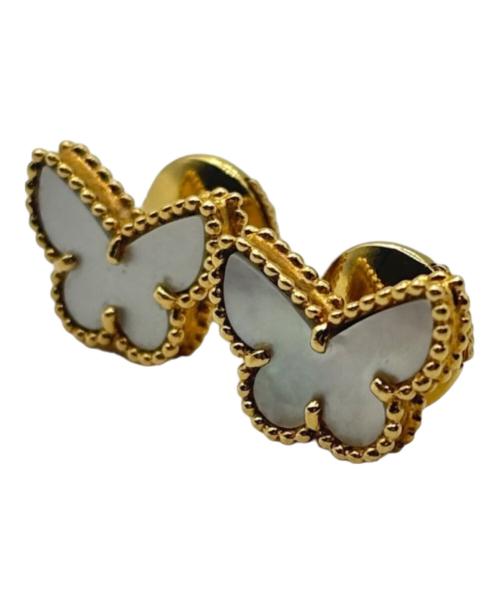 VAN CLEEF & ARPELS（ヴァンクリーフ＆アーペル）VAN CLEEF & ARPELS (ヴァンクリーフ＆アーペル) スウィート パピヨン ピアス マザーオブパール サイズ:スウィートの古着・服飾アイテム