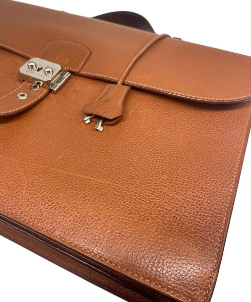 HERMES（エルメス）HERMES (エルメス) サックアデペッシュ 38/シルバー金具/ヴァッシュリエジェ/キャメル/▢J刻印 キャメル サイズ:38の古着・服飾アイテム