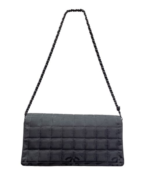 CHANEL（シャネル）CHANEL (シャネル) ニュートラベルライン シングルフラップ チェーンショルダーバッグ ブラック サイズ:26の古着・服飾アイテム
