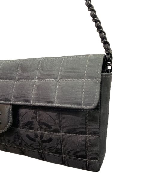 CHANEL（シャネル）CHANEL (シャネル) ニュートラベルライン シングルフラップ チェーンショルダーバッグ ブラック サイズ:26の古着・服飾アイテム
