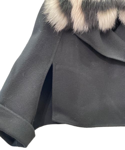 FENDI（フェンディ）FENDI (フェンディ) フォックスファー ドルマンスリーブ ショートコート ブラック サイズ:40の古着・服飾アイテム