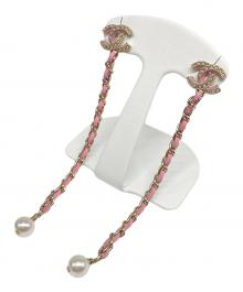 CHANEL（シャネル）の古着「ココマーク スイング チェーン ピアス」｜ピンク