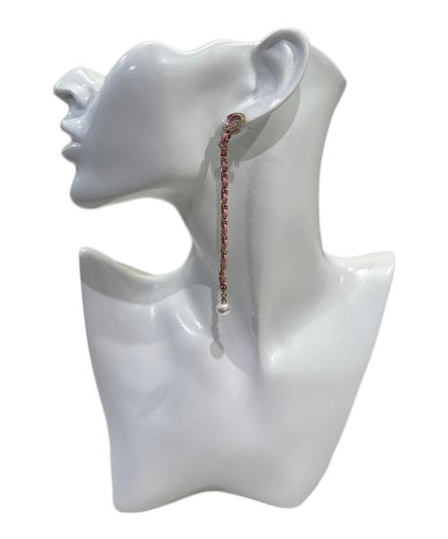 CHANEL（シャネル）CHANEL (シャネル) ココマーク スイング チェーン ピアス ピンクの古着・服飾アイテム