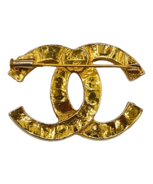 CHANEL（シャネル）CHANEL (シャネル) ラインストーンココマークブローチ ゴールドの古着・服飾アイテム