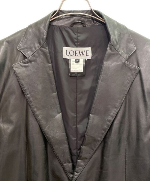 LOEWE（ロエベ）LOEWE (ロエベ) Leather Tailored Jacket（レザーテーラードジャケット） ブラック サイズ:Mの古着・服飾アイテム