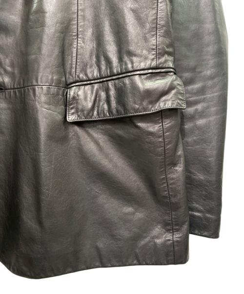 LOEWE（ロエベ）LOEWE (ロエベ) Leather Tailored Jacket（レザーテーラードジャケット） ブラック サイズ:Mの古着・服飾アイテム