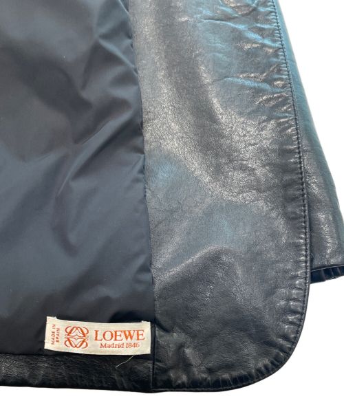 LOEWE（ロエベ）LOEWE (ロエベ) Leather Tailored Jacket（レザーテーラードジャケット） ブラック サイズ:Mの古着・服飾アイテム