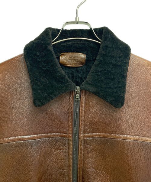 PRADA（プラダ）PRADA (プラダ) Boa shearling jacket（ボアムートンジャケット） ブラウン サイズ:52の古着・服飾アイテム