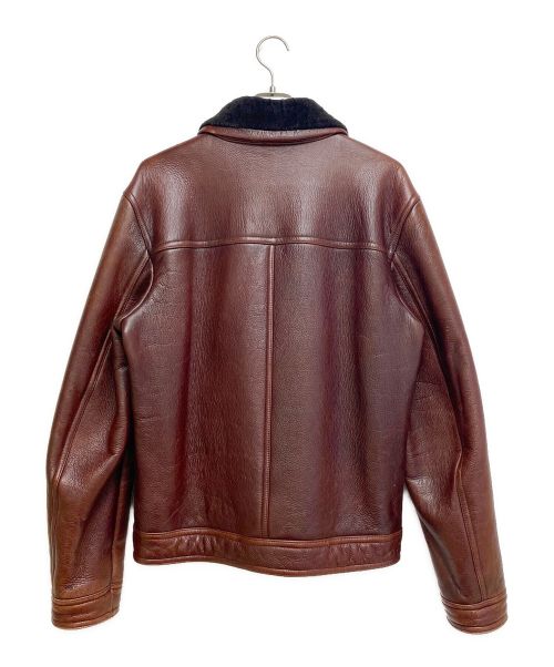 PRADA（プラダ）PRADA (プラダ) Boa shearling jacket（ボアムートンジャケット） ブラウン サイズ:52の古着・服飾アイテム