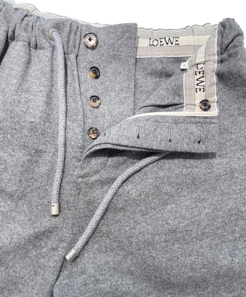LOEWE（ロエベ）LOEWE (ロエベ) ウール×カシミヤ トラウザーズ パンツ グレー サイズ:48の古着・服飾アイテム