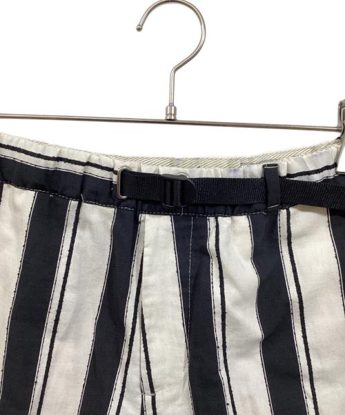 Whitesand（ホワイトサンド）Whitesand (ホワイトサンド) ストライプコットンイージーパンツ ホワイト×ブラック サイズ:48の古着・服飾アイテム