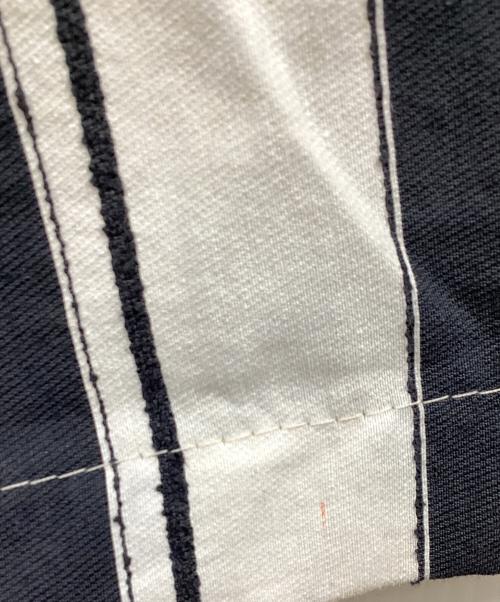 Whitesand（ホワイトサンド）Whitesand (ホワイトサンド) ストライプコットンイージーパンツ ホワイト×ブラック サイズ:48の古着・服飾アイテム