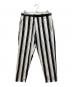 Whitesand（ホワイトサンド）の古着「ストライプコットンイージーパンツ」｜ホワイト×ブラック