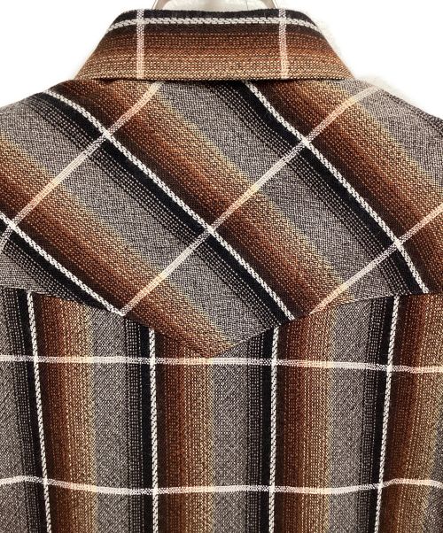CELINE（セリーヌ）CELINE (セリーヌ) ドラッグストアカラーウエスタンシャツ ブラウン×グレー サイズ:38の古着・服飾アイテム