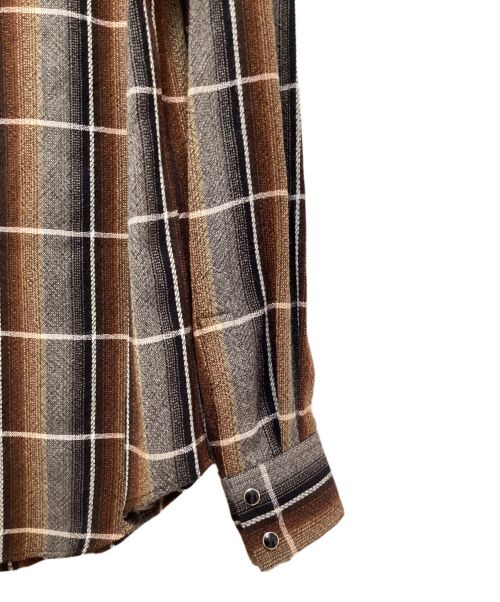 CELINE（セリーヌ）CELINE (セリーヌ) ドラッグストアカラーウエスタンシャツ ブラウン×グレー サイズ:38の古着・服飾アイテム