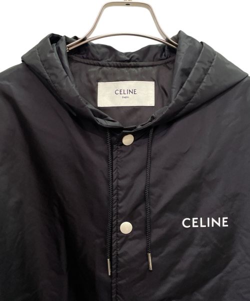 CELINE（セリーヌ）CELINE (セリーヌ) 24SS CELINE HOODED TEDDY JACKET IN LIGHT NYLON フーディ ナイロン テディ ジャケット  ネイビー サイズ:44の古着・服飾アイテム