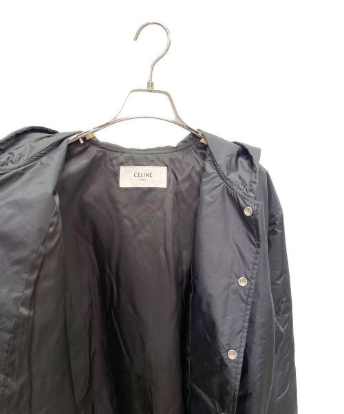 CELINE（セリーヌ）CELINE (セリーヌ) 24SS CELINE HOODED TEDDY JACKET IN LIGHT NYLON フーディ ナイロン テディ ジャケット  ネイビー サイズ:44の古着・服飾アイテム