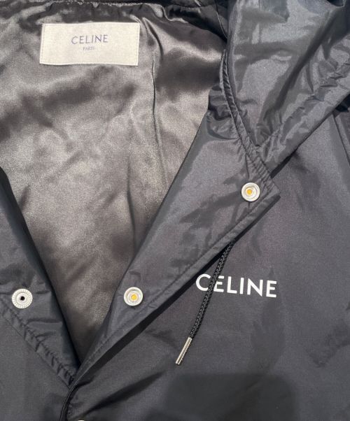 CELINE（セリーヌ）CELINE (セリーヌ) 24SS CELINE HOODED TEDDY JACKET IN LIGHT NYLON フーディ ナイロン テディ ジャケット  ネイビー サイズ:44の古着・服飾アイテム