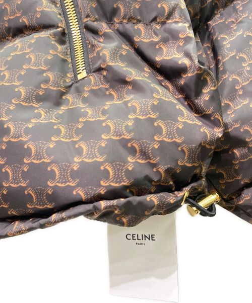CELINE（セリーヌ）CELINE (セリーヌ) トリオンフ ノーカラー ダウンジャケット ブラウン サイズ:38の古着・服飾アイテム