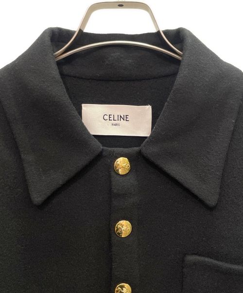 CELINE（セリーヌ）CELINE (セリーヌ) Classic SNAP BUTTONS CARDIGAN カシミヤ カーディガン ブラック サイズ:38の古着・服飾アイテム