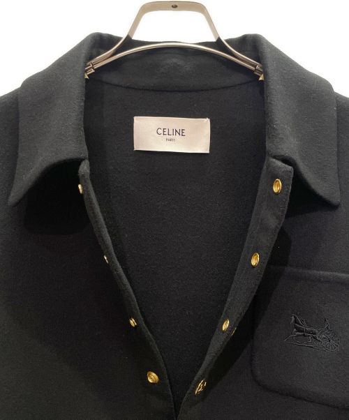 CELINE（セリーヌ）CELINE (セリーヌ) Classic SNAP BUTTONS CARDIGAN カシミヤ カーディガン ブラック サイズ:38の古着・服飾アイテム