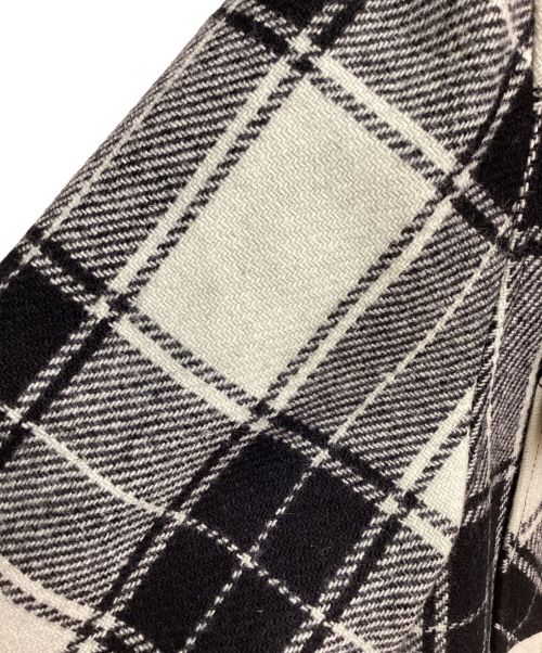 CELINE（セリーヌ）CELINE (セリーヌ) 21AW キルティングフランネルシャツフーデッドロゴブルゾン ブラック×ホワイト サイズ:44の古着・服飾アイテム