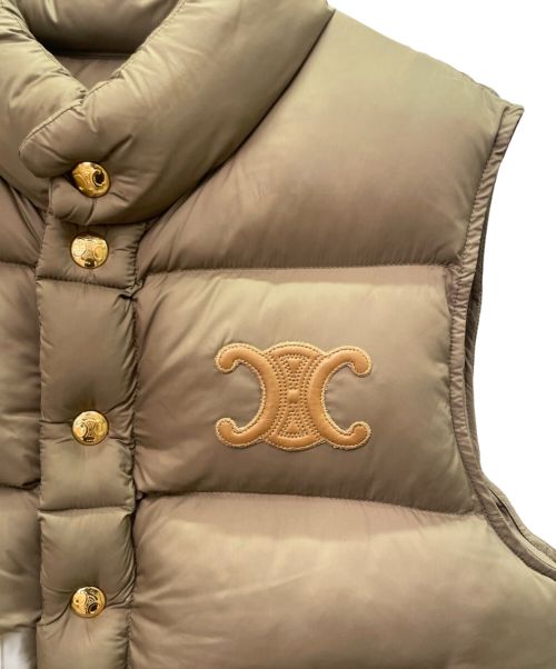 CELINE（セリーヌ）CELINE (セリーヌ) トリオンフ キルティング ベスト カーキ サイズ:38の古着・服飾アイテム